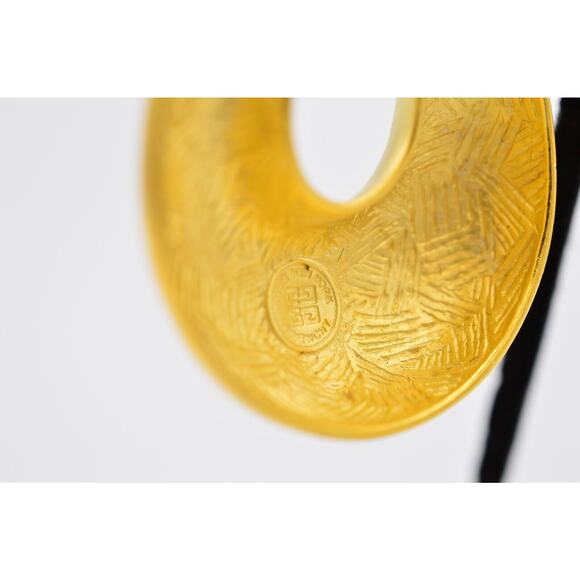 Givenchy Vintage Huge Clip On Earrings Brushed Gold Chunky Signed NOS 1980s BinX - Picture 10 of 12